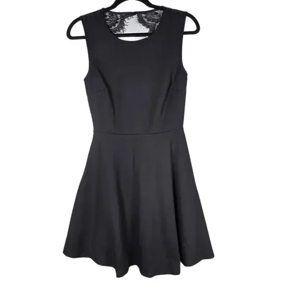 Lulus Black Fit & Flare Lace Back Mini Dress — Size Small - Picture 2 of 9